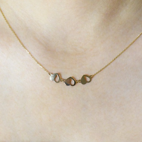 ÜÇLÜ KALP KOLYE 14 AYAR A058106 ÜÇLÜ KALP KOLYE 14 AYAR A058106