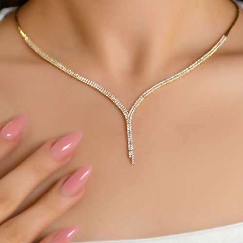 SU YOLU TAŞLI GERDANLIK 14 AYAR A058269