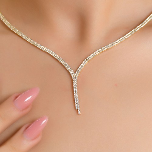 SU YOLU TAŞLI GERDANLIK 14 AYAR A058269