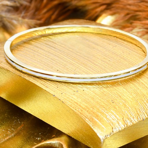 MİNELİ BEYAZ RENK KELEPÇE 14 AYAR A059753 MİNELİ BEYAZ RENK KELEPÇE 14 AYAR A059753