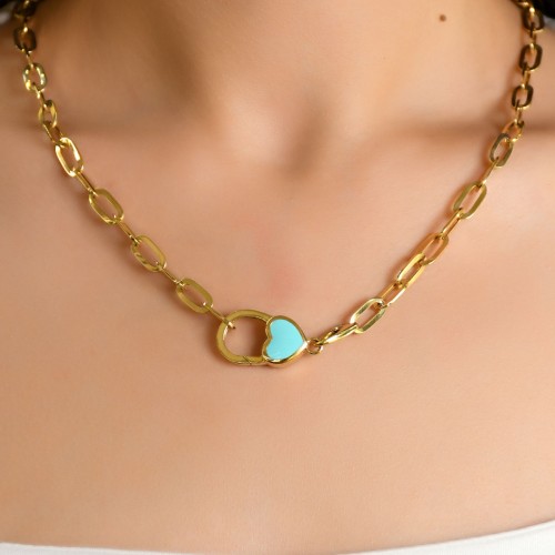 MİNELİ KELEPÇELİ ZİNCİR KOLYE 14 AYAR A059756 MİNELİ KELEPÇELİ ZİNCİR KOLYE 14 AYAR A059756