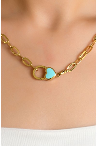 MİNELİ KELEPÇELİ ZİNCİR KOLYE 14 AYAR A059756 MİNELİ KELEPÇELİ ZİNCİR KOLYE 14 AYAR A059756