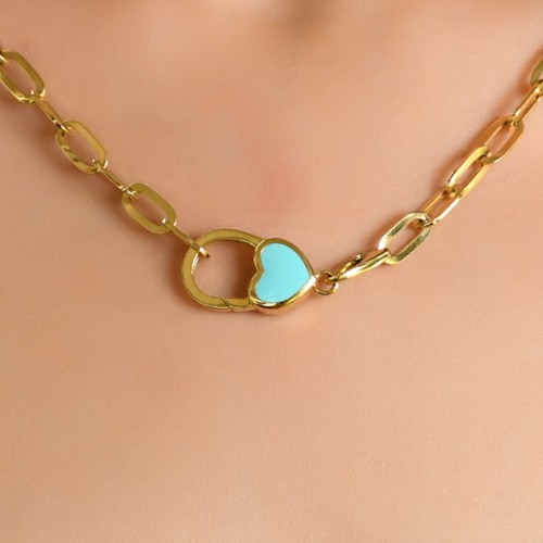 MİNELİ KELEPÇELİ ZİNCİR KOLYE 14 AYAR A059756 MİNELİ KELEPÇELİ ZİNCİR KOLYE 14 AYAR A059756