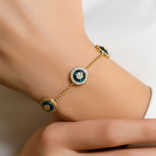 TAŞ ÇERÇEVELİ TAŞLI BİLEKLİK 14 AYAR A060373 TAŞ ÇERÇEVELİ TAŞLI BİLEKLİK 14 AYAR A060373