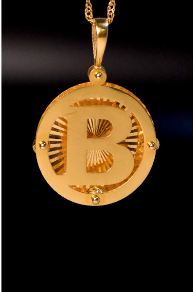 B HARF KOLYE UCU 22 AYAR A061558 B HARF KOLYE UCU 22 AYAR A061558