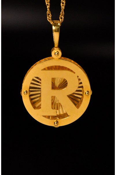 R HARF KOLYE UCU 22 AYAR A061566 R HARF KOLYE UCU 22 AYAR A061566