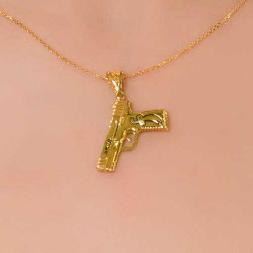 ZÜLFİKAR KILIÇ DESENLİ SİLAH KOLYE 22 AYAR A063220