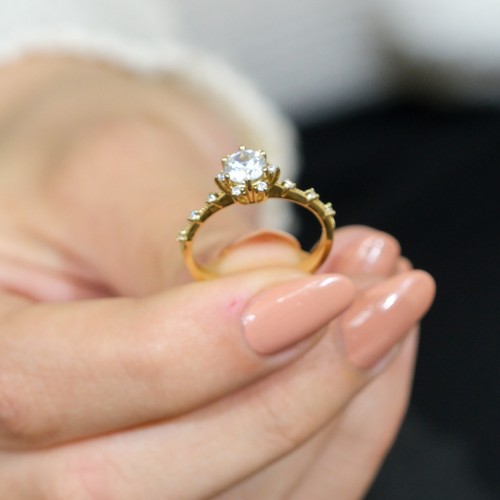 LOTUS ÇİÇEĞİ TEKTAŞ YÜZÜK 14 AYAR A063492 LOTUS ÇİÇEĞİ TEKTAŞ YÜZÜK 14 AYAR A063492