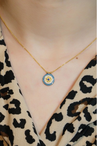 NAZAR BONCUĞU KOLYE 22 AYAR A064749 NAZAR BONCUĞU KOLYE 22 AYAR A064749