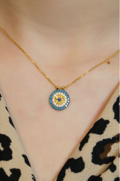 NAZAR BONCUĞU KOLYE 22 AYAR A064749 NAZAR BONCUĞU KOLYE 22 AYAR A064749