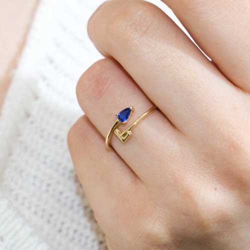 MAVİ TAŞLI L HARF YÜZÜK 14 AYAR A064778 MAVİ TAŞLI L HARF YÜZÜK 14 AYAR A064778