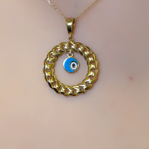 NAZAR BONCUKLU HALKA KOLYE UCU 14 AYAR A064785 NAZAR BONCUKLU HALKA KOLYE UCU 14 AYAR A064785