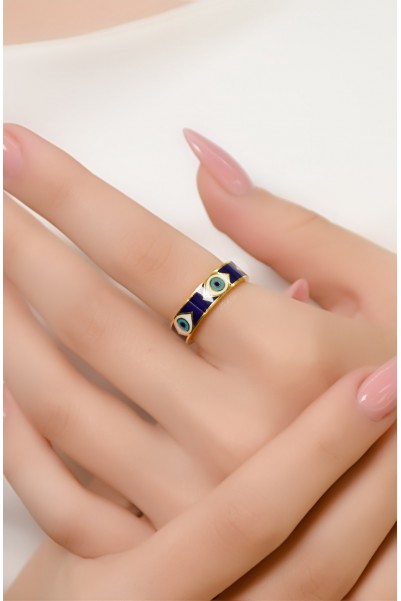 MİNELİ NAZAR BONCUK YÜZÜK 22 AYAR A064927