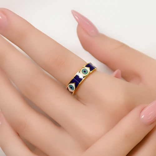 MİNELİ NAZAR BONCUK YÜZÜK 22 AYAR A064927