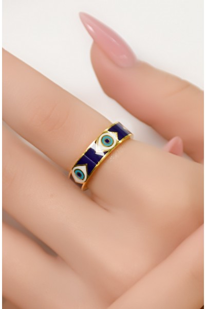 MİNELİ NAZAR BONCUK YÜZÜK 22 AYAR A064927