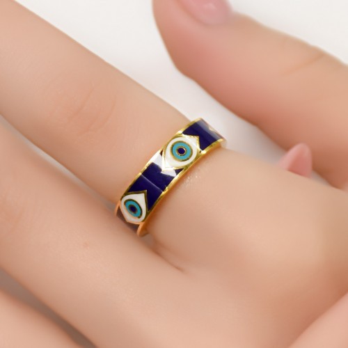 MİNELİ NAZAR BONCUK YÜZÜK 22 AYAR A064927