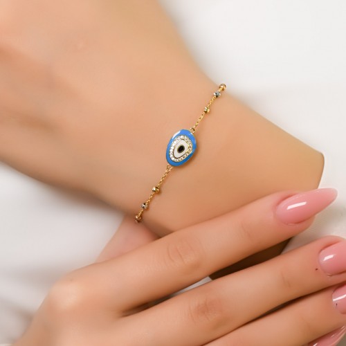 DORİKALI NAZAR BONCUK BİLEKLİK 14 AYAR A065252 DORİKALI NAZAR BONCUK BİLEKLİK 14 AYAR A065252