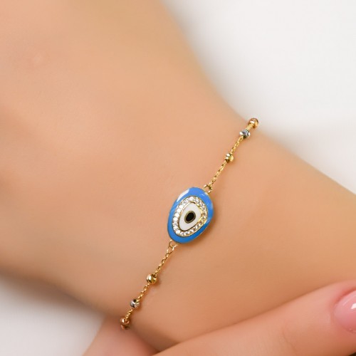 DORİKALI NAZAR BONCUK BİLEKLİK 14 AYAR A065252 DORİKALI NAZAR BONCUK BİLEKLİK 14 AYAR A065252