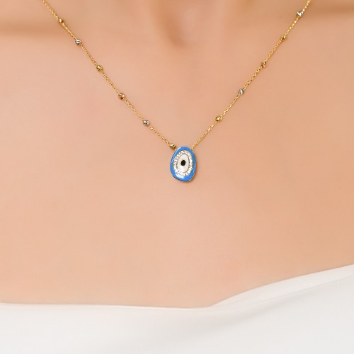 DORİKALI NAZAR BONCUK KOLYE 14 AYAR A065257 DORİKALI NAZAR BONCUK KOLYE 14 AYAR A065257