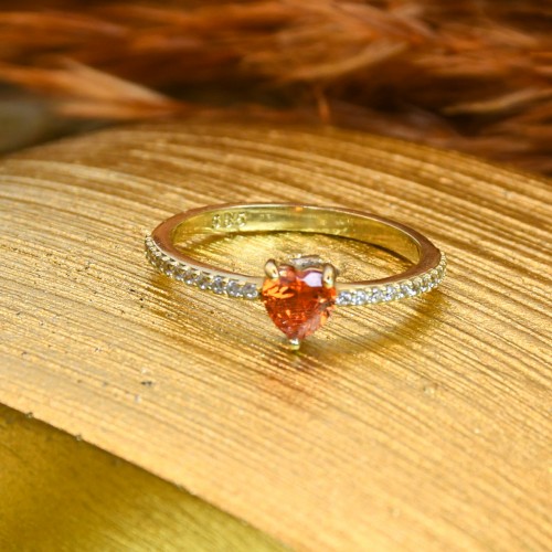 YAN KOLLARI TAŞLI TURUNCU TAŞLI KALP 14 AYAR A065282 YAN KOLLARI TAŞLI TURUNCU TAŞLI KALP 14 AYAR A065282