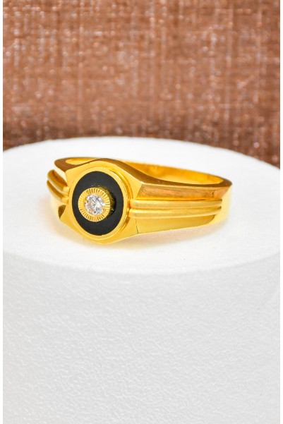 TAŞLI ERKEK YÜZÜK 22 AYAR A066002