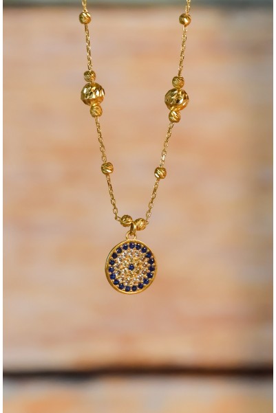 DORİKALI NAZAR BONCUK KOLYE 22 AYAR A066626 DORİKALI NAZAR BONCUK KOLYE 22 AYAR A066626