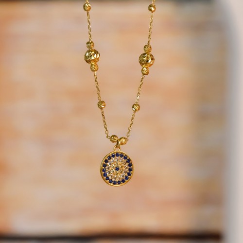 DORİKALI NAZAR BONCUK KOLYE 22 AYAR A066626 DORİKALI NAZAR BONCUK KOLYE 22 AYAR A066626