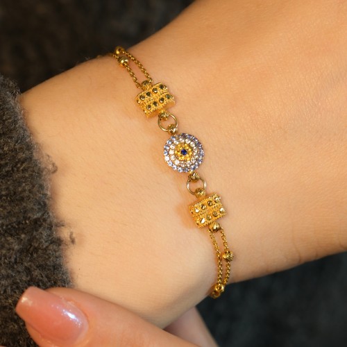 NAZAR BONCUKLU DORİKA BİLEKLİK 22 AYAR A067193 NAZAR BONCUKLU DORİKA BİLEKLİK 22 AYAR A067193