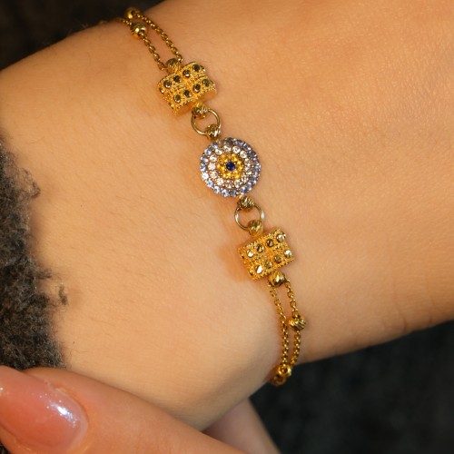 NAZAR BONCUKLU DORİKA BİLEKLİK 22 AYAR A067193 NAZAR BONCUKLU DORİKA BİLEKLİK 22 AYAR A067193