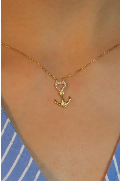 KALPLİ ÇAPA MODEL KOLYE 22 AYAR A070138 KALPLİ ÇAPA MODEL KOLYE 22 AYAR A070138