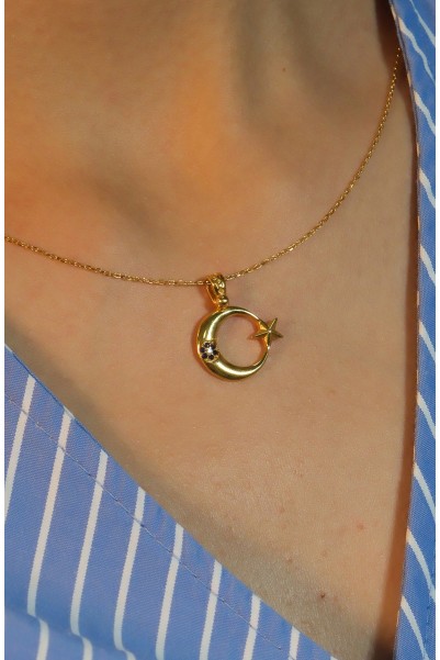 AY YILDIZ KOLYE 22 AYAR A070717 AY YILDIZ KOLYE 22 AYAR A070717