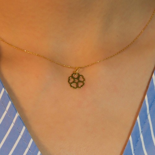 KALPLİ ÇİÇEK MODEL KOLYE 22 AYAR A070727 KALPLİ ÇİÇEK MODEL KOLYE 22 AYAR A070727