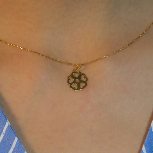 KALPLİ ÇİÇEK MODEL KOLYE 22 AYAR A070727 KALPLİ ÇİÇEK MODEL KOLYE 22 AYAR A070727