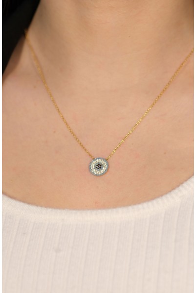 NAZAR BONCUĞU MODEL KOLYE 22 AYAR A072095 NAZAR BONCUĞU MODEL KOLYE 22 AYAR A072095