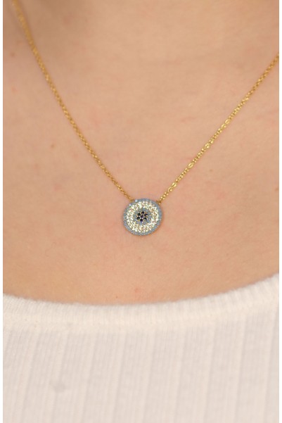 NAZAR BONCUĞU MODEL KOLYE 22 AYAR A072095 NAZAR BONCUĞU MODEL KOLYE 22 AYAR A072095