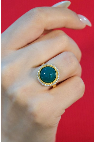 YEŞİL TAŞLI YÜZÜK 22 AYAR A072390