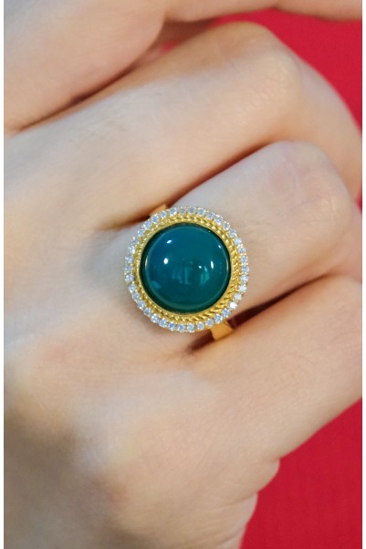 YEŞİL TAŞLI YÜZÜK 22 AYAR A072390