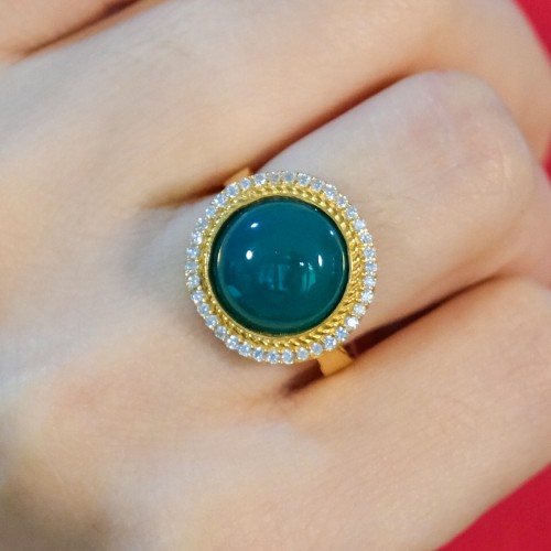 YEŞİL TAŞLI YÜZÜK 22 AYAR A072390 YEŞİL TAŞLI YÜZÜK 22 AYAR A072390