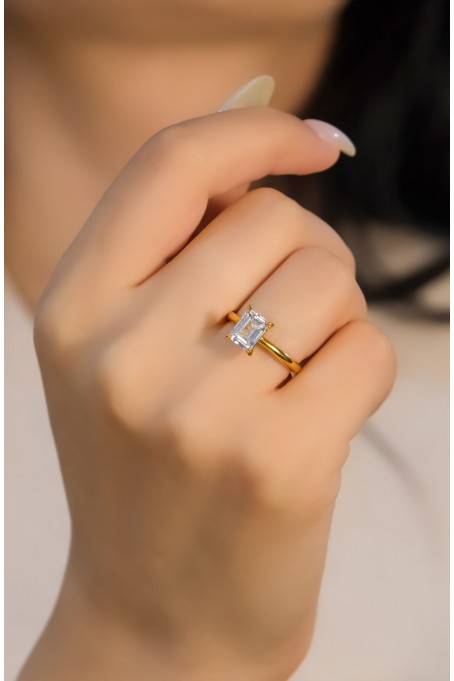 BAGET TAŞLI TEKTAŞ YÜZÜK 22 AYAR A072398