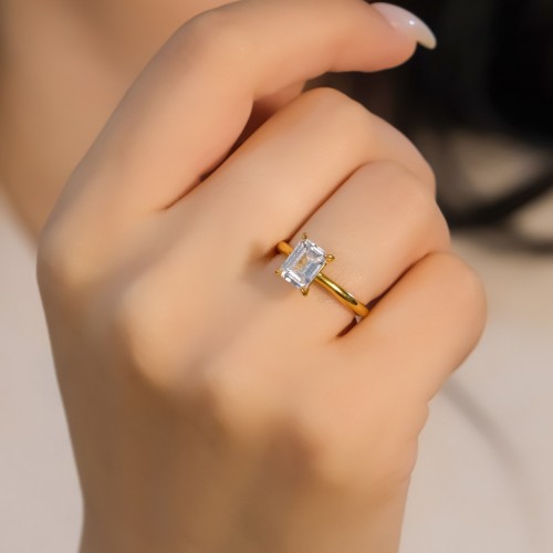 BAGET TAŞLI TEKTAŞ YÜZÜK 22 AYAR A072398