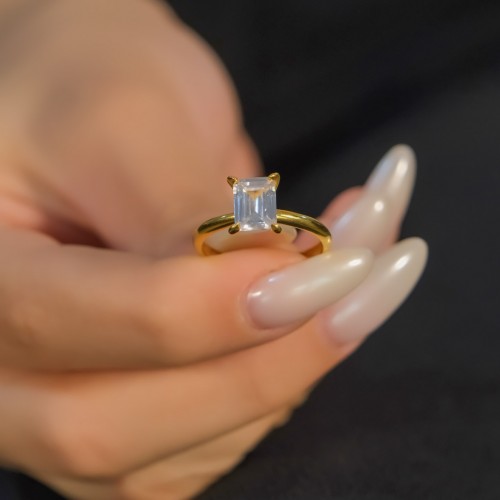 BAGET TAŞLI TEKTAŞ YÜZÜK 22 AYAR A072398