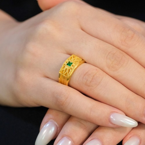 YEŞİL TAŞLI FANTAZİ YÜZÜK 22 AYAR A074041 YEŞİL TAŞLI FANTAZİ YÜZÜK 22 AYAR A074041