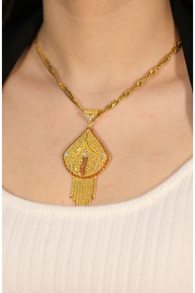 PÜSKÜLLÜ HİNT İŞİ KOLYE 22 AYAR A074131 PÜSKÜLLÜ HİNT İŞİ KOLYE 22 AYAR A074131