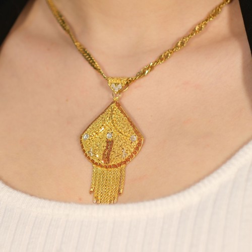 PÜSKÜLLÜ HİNT İŞİ KOLYE 22 AYAR A074131 PÜSKÜLLÜ HİNT İŞİ KOLYE 22 AYAR A074131