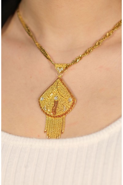 PÜSKÜLLÜ HİNT İŞİ KOLYE 22 AYAR A074131 PÜSKÜLLÜ HİNT İŞİ KOLYE 22 AYAR A074131