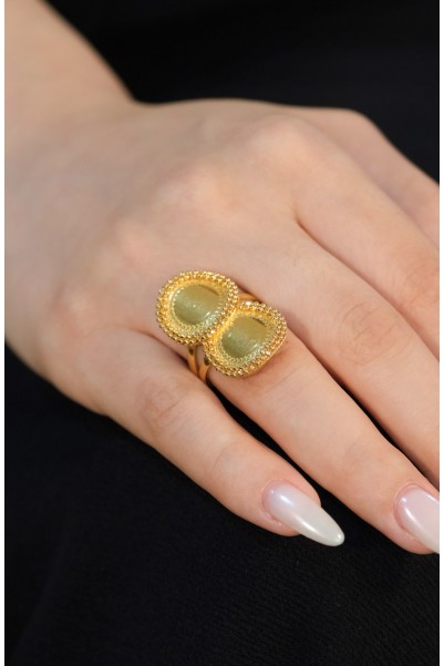 ÇİFT ÇEYREKLİ YÜZÜK 22 AYAR A074483