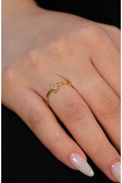 DAMLA MODEL TEKTAŞ YÜZÜK 22 AYAR A074571