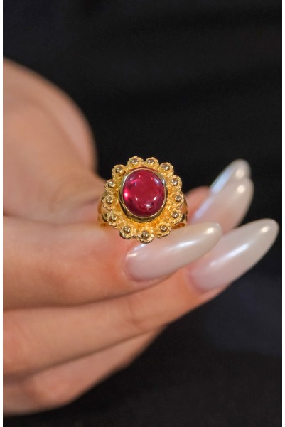 KIRMIZI TAŞLI YÜZÜK 22 AYAR A076132 KIRMIZI TAŞLI YÜZÜK 22 AYAR A076132