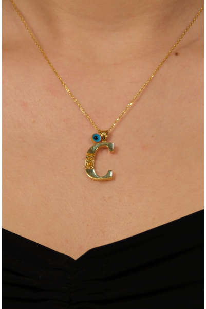 DORİKALI C HARF KOLYE 22 AYAR A076158 DORİKALI C HARF KOLYE 22 AYAR A076158