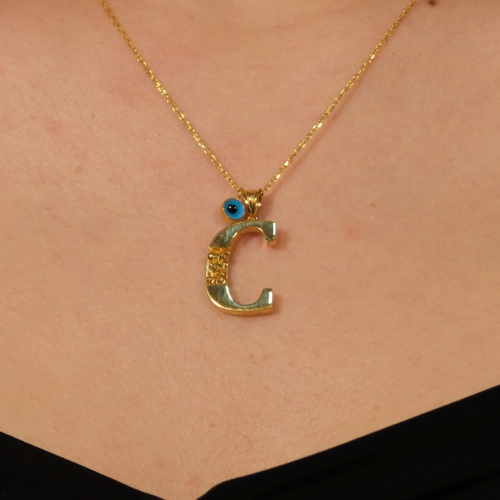 DORİKALI C HARF KOLYE 22 AYAR A076158 DORİKALI C HARF KOLYE 22 AYAR A076158